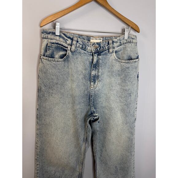 Free People We The Free Tinsley Baggy High-Rise Wide Leg Jeans Bright Eyes Sz 31 - Picture 5 of 16